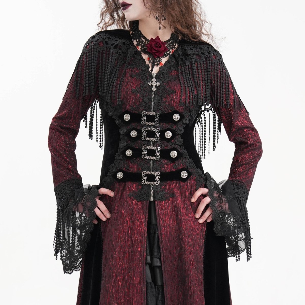 Chaqueta Roja con Flecos - Crazyinlove