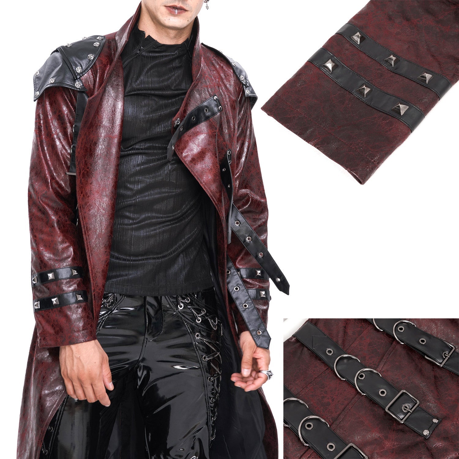 Chaqueta Roja con Hebillas para Hombre - Crazyinlove