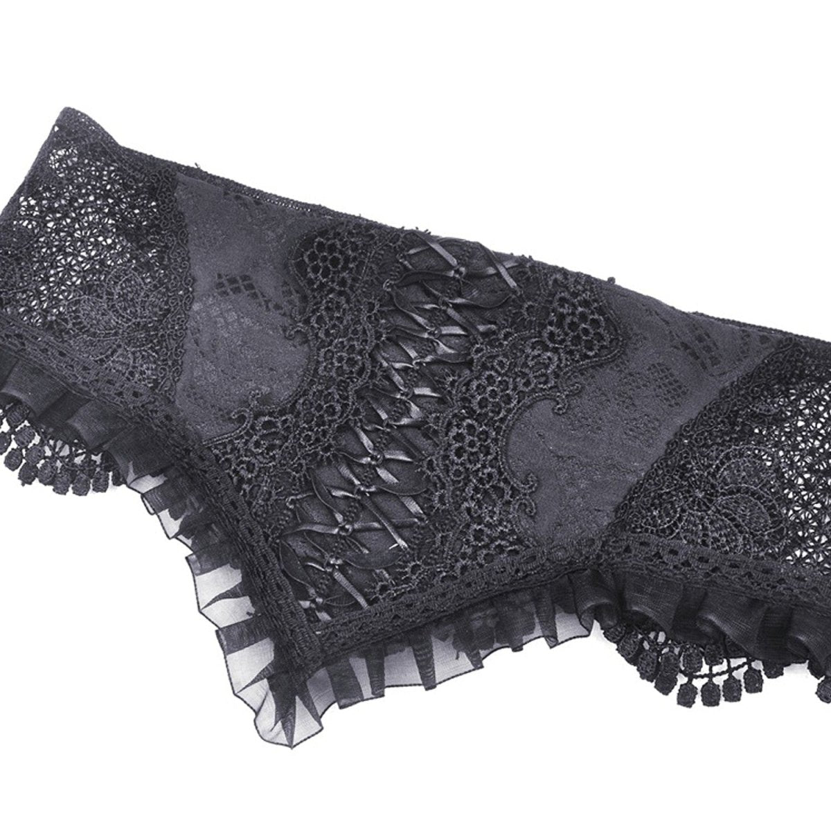 Cinturón Corsé de Polipiel y Encaje con Lazada Trasera - Crazyinlove