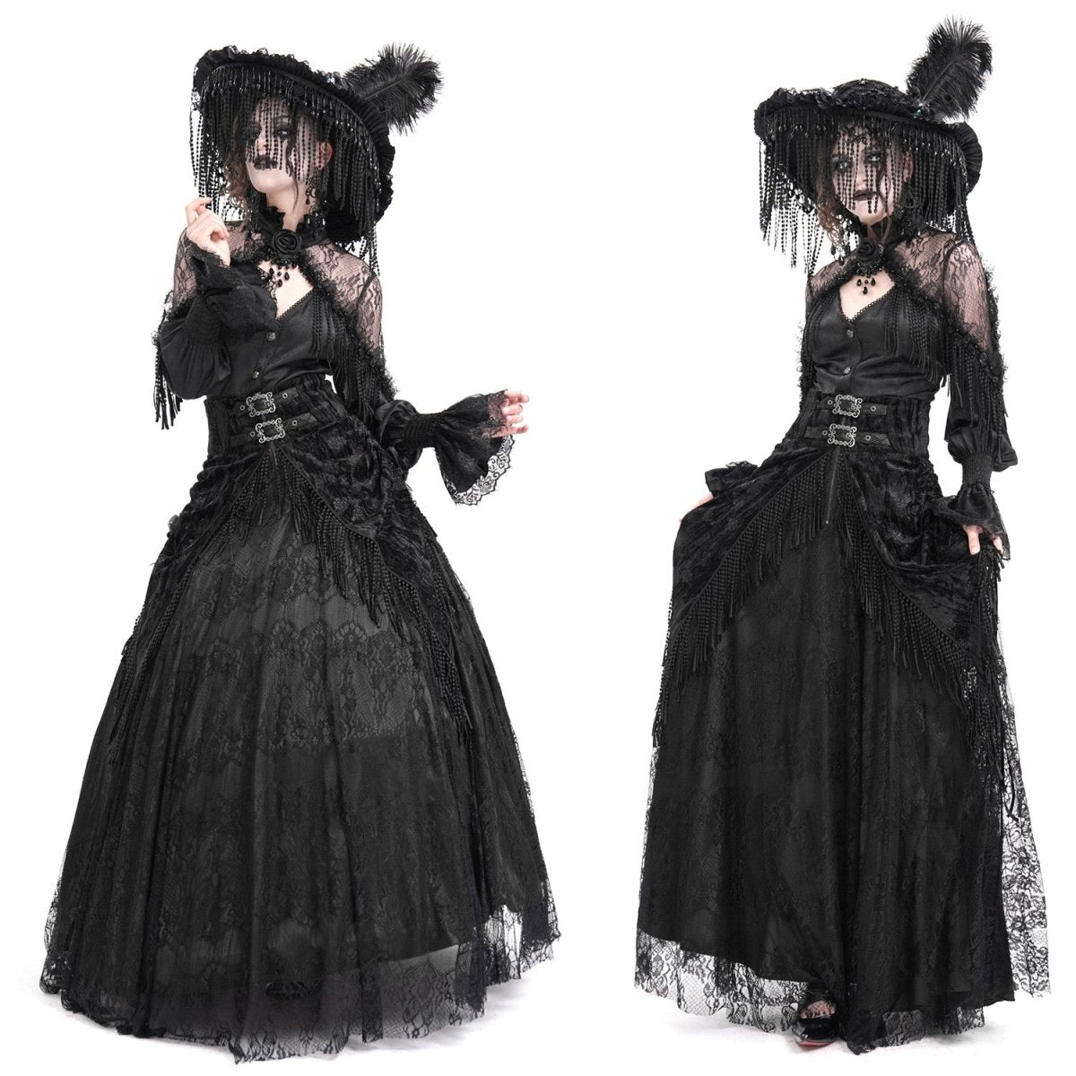 Falda Alta Negra con Encaje - Crazyinlove