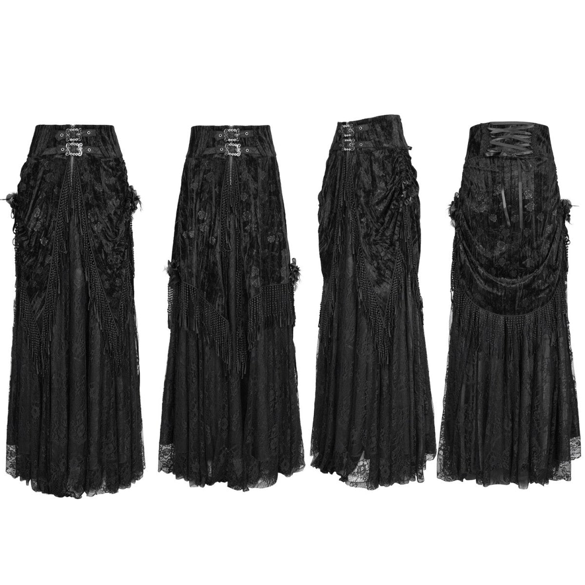 Falda Alta Negra con Encaje - Crazyinlove