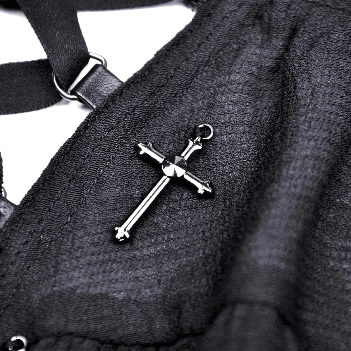 Falda Asimétrica de Tul Negro con Capas y Volantes - Crazyinlove