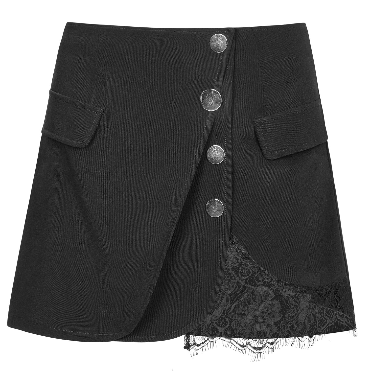 Falda con Botones y Encaje - Crazyinlove