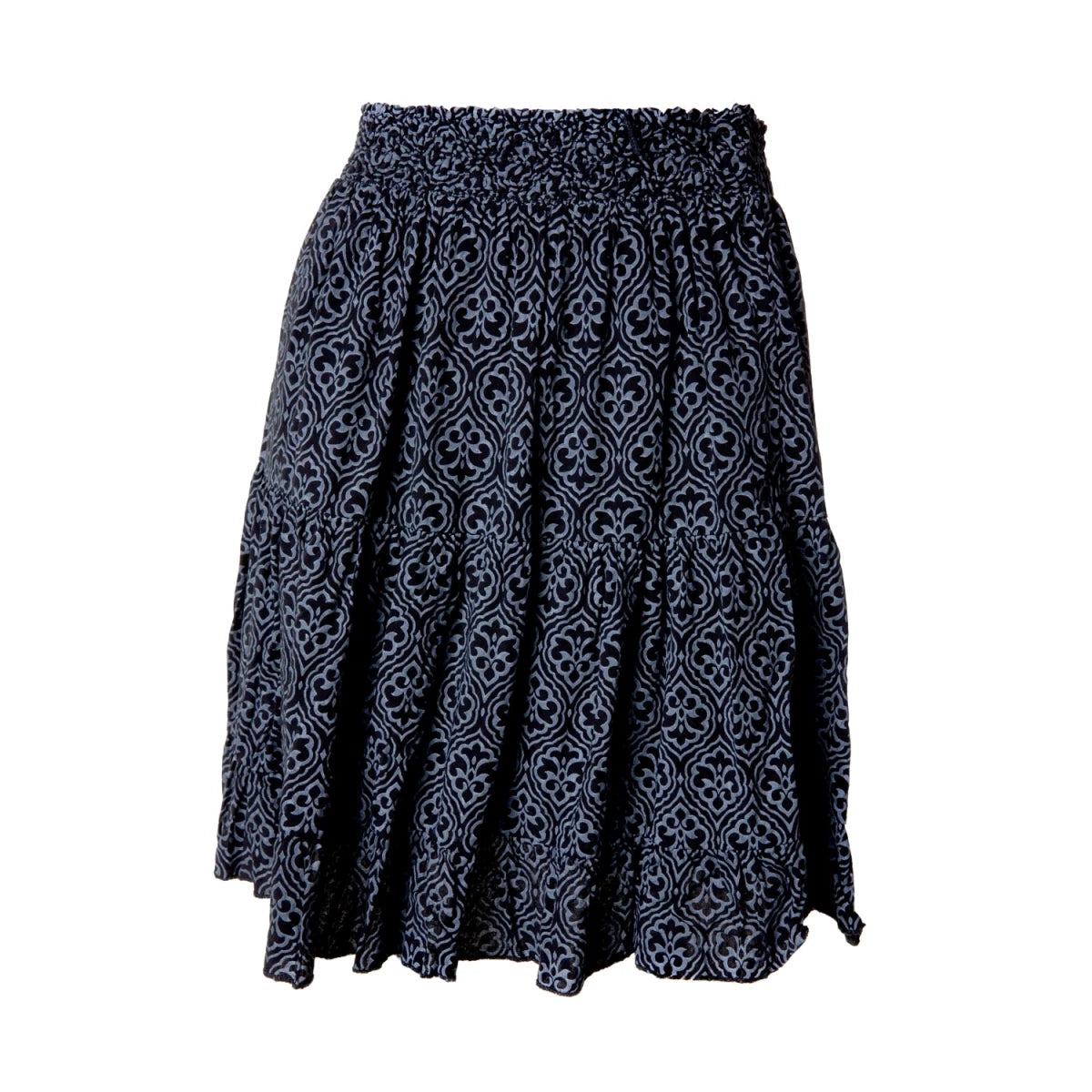 Falda Corta de Viscosa con Estampado Damasco - Crazyinlove