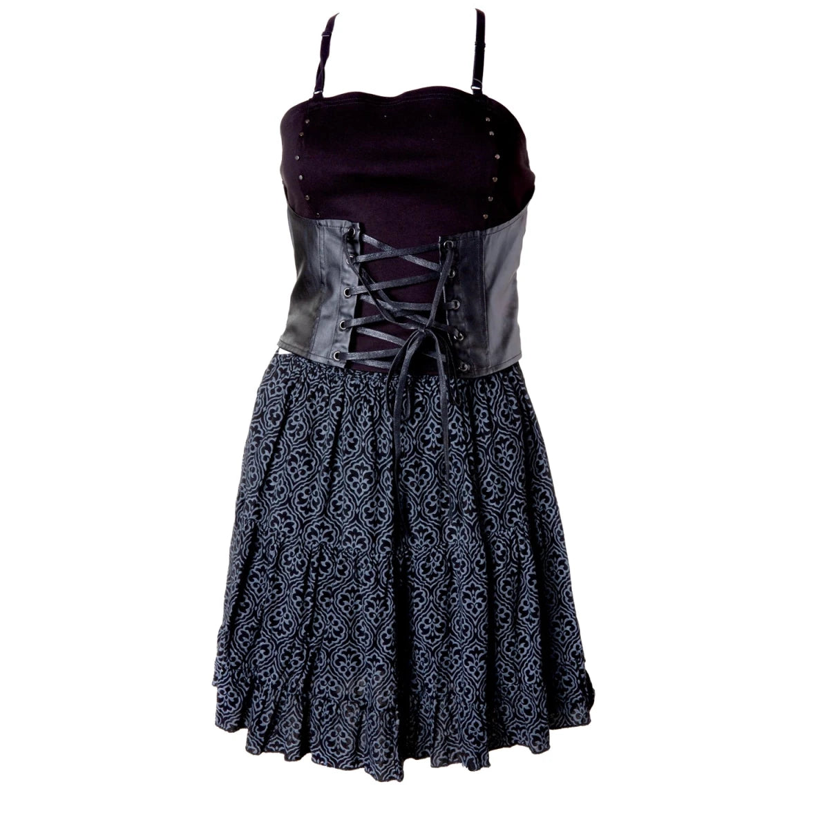 Falda Corta de Viscosa con Estampado Damasco - Crazyinlove