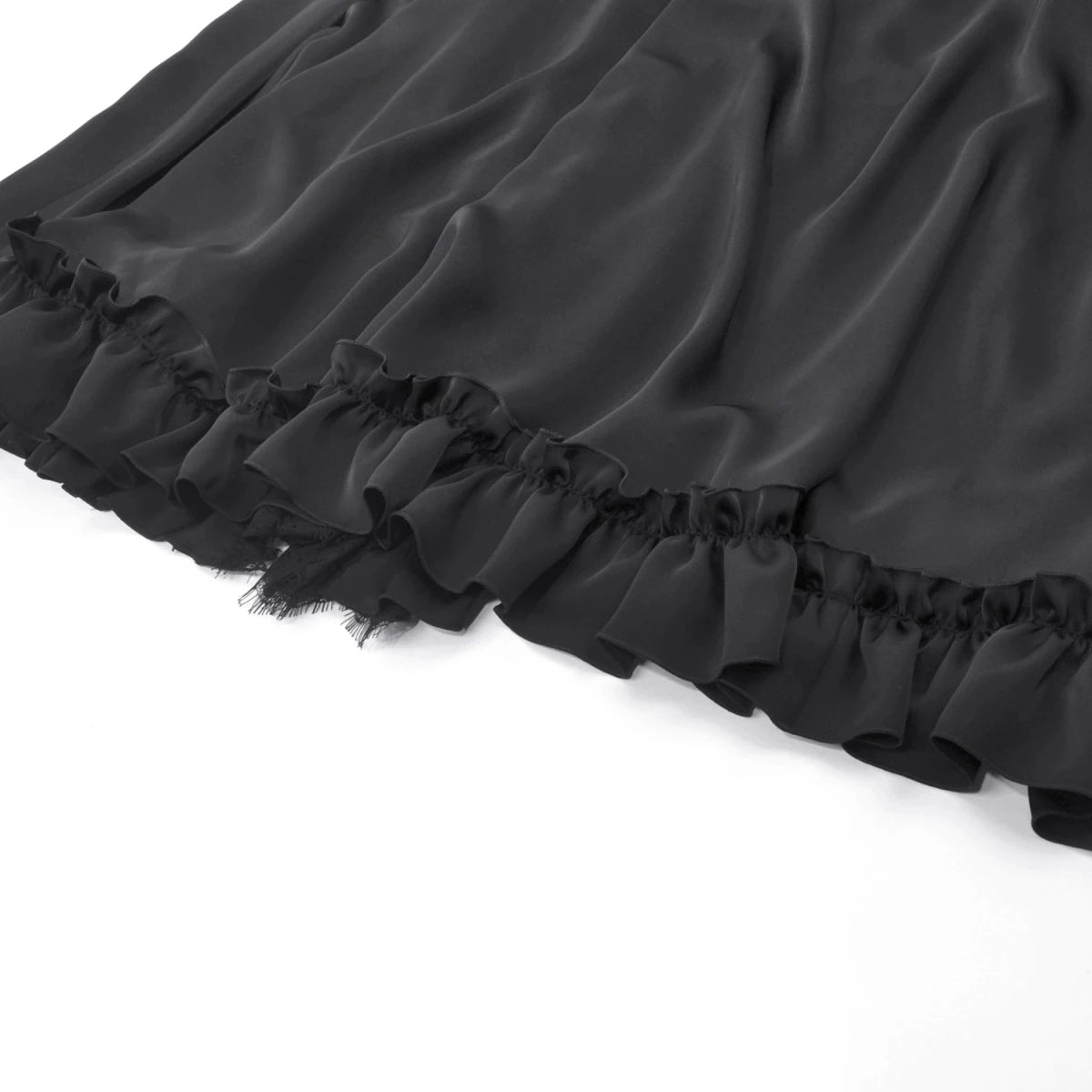 Falda de Satén con Panel de Encaje Central - Crazyinlove