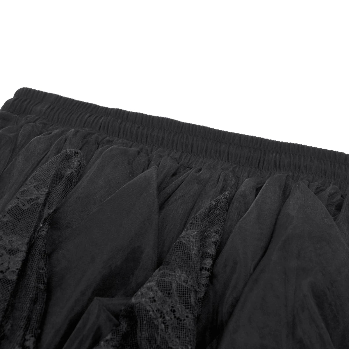 Falda de Tul y Encaje con Bajo Asimétrico de Picos - Crazyinlove