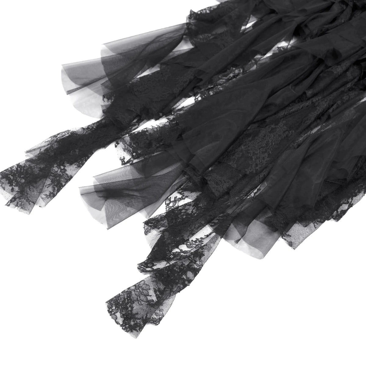 Falda de Tul y Encaje con Bajo Asimétrico de Picos - Crazyinlove