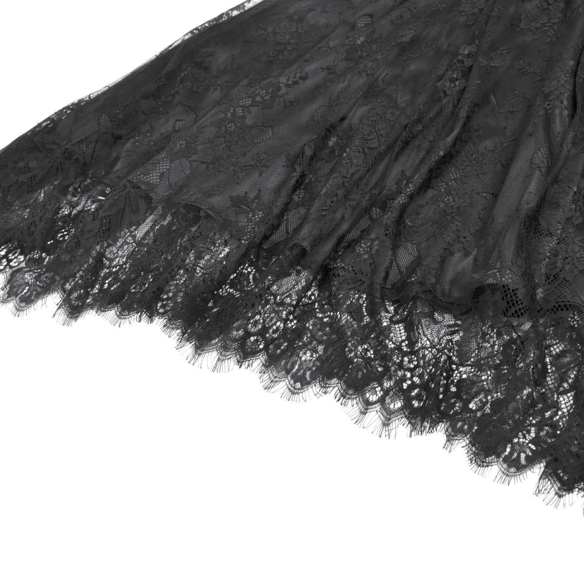 Falda Gótica Maxi Terciopelo Encaje Negra - Crazyinlove