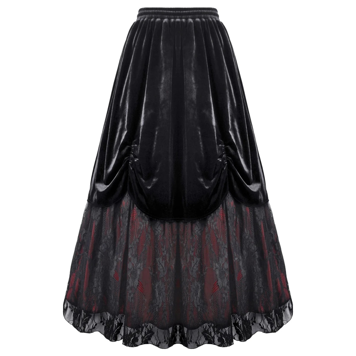 Falda Larga Victoriana de Terciopelo y Encaje - Crazyinlove