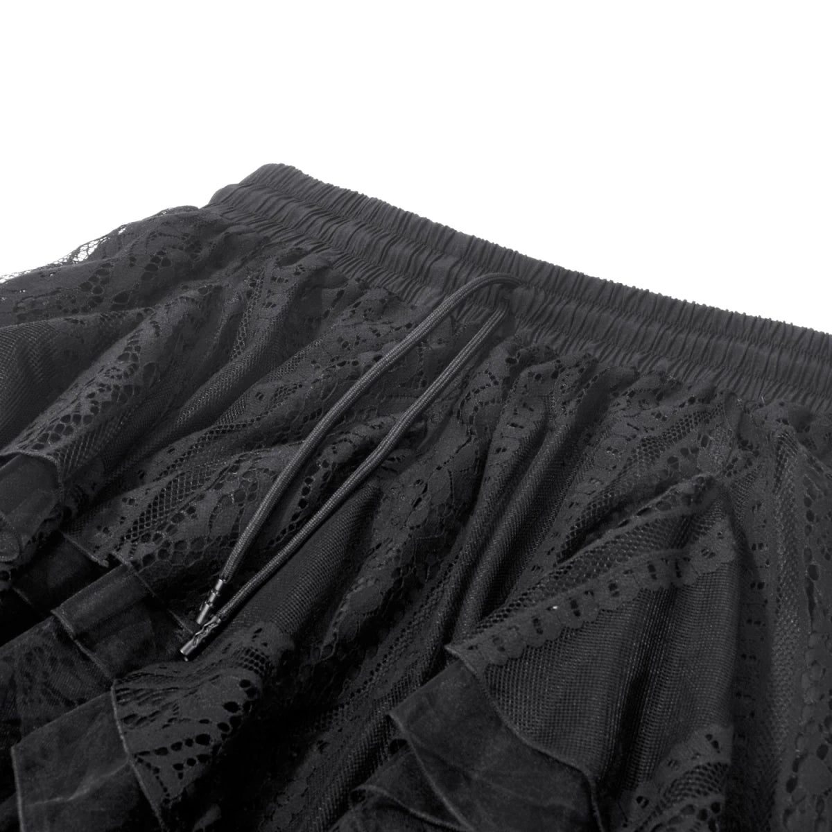 Falda Midi Asimétrica de Picos con Encaje y Tul - Crazyinlove