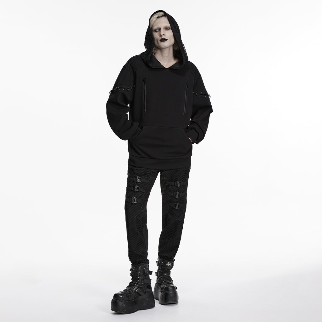 Hoodie Cyberpunk con Capucha de Rejilla - Crazyinlove