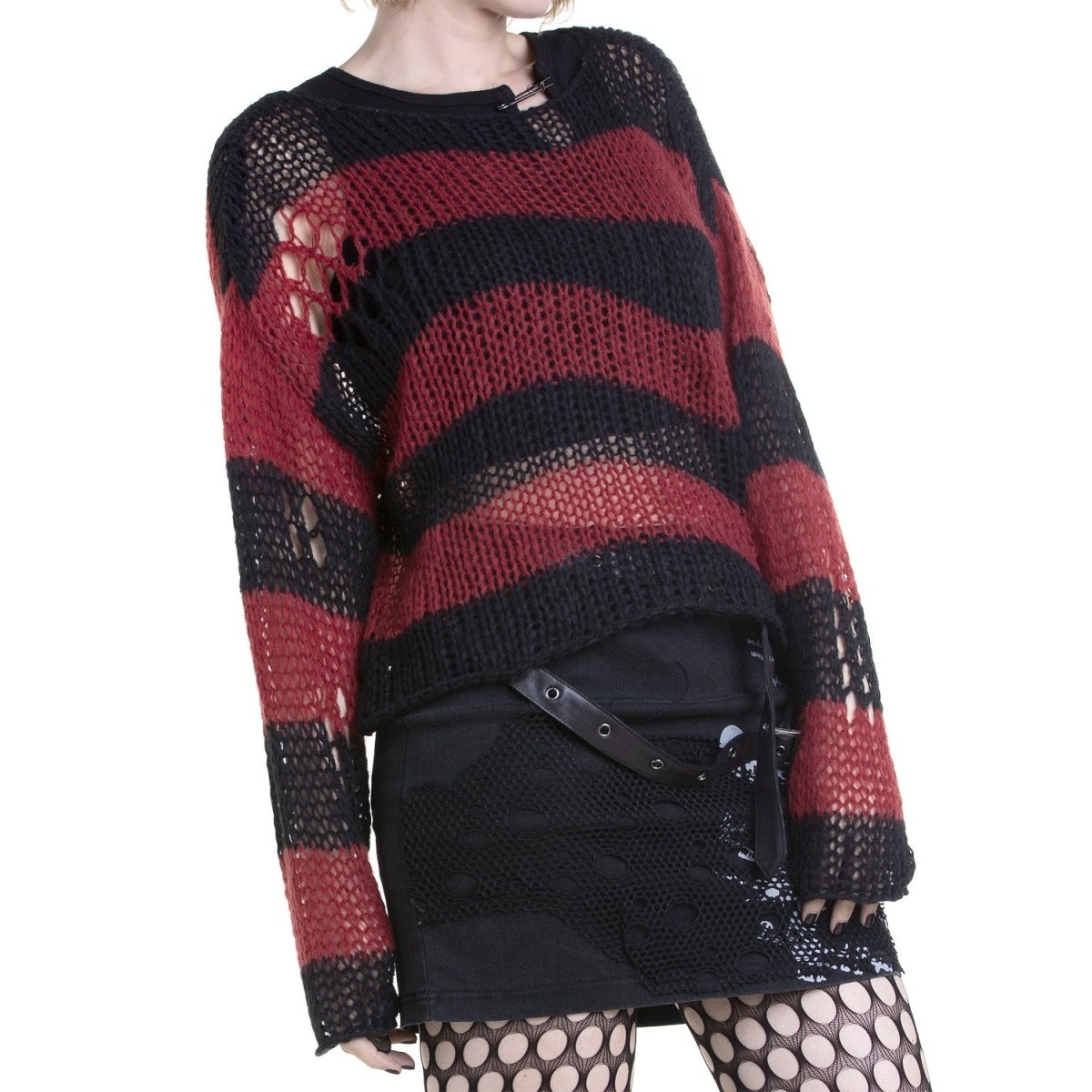Jersey Punk Rayas Rojo y Negro Suave - Crazyinlove