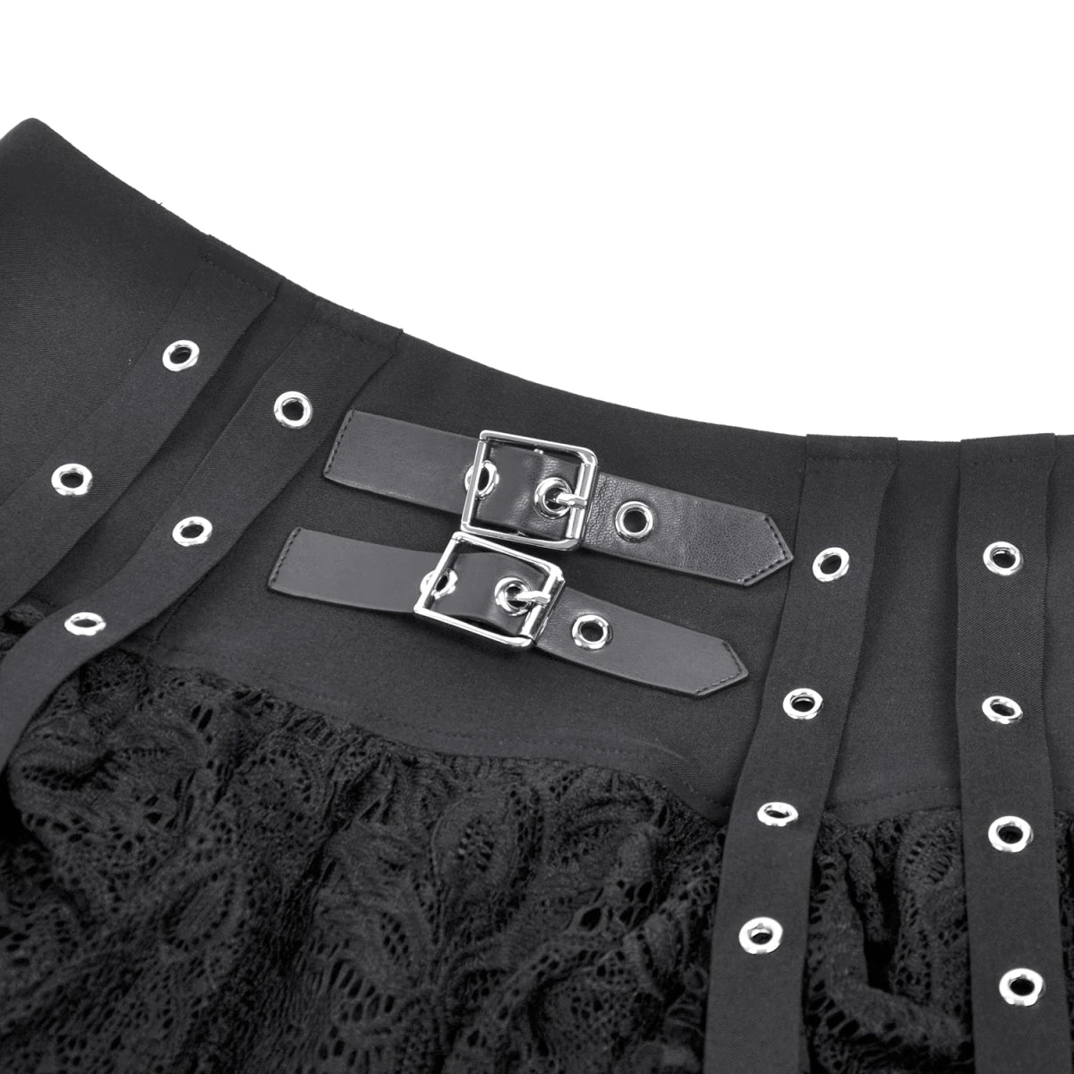 Minifalda de Encaje con Volantes y Hebillas - Crazyinlove