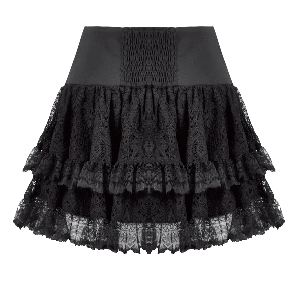 Minifalda Gótica Encaje con Volantes y Hebilla - Crazyinlove