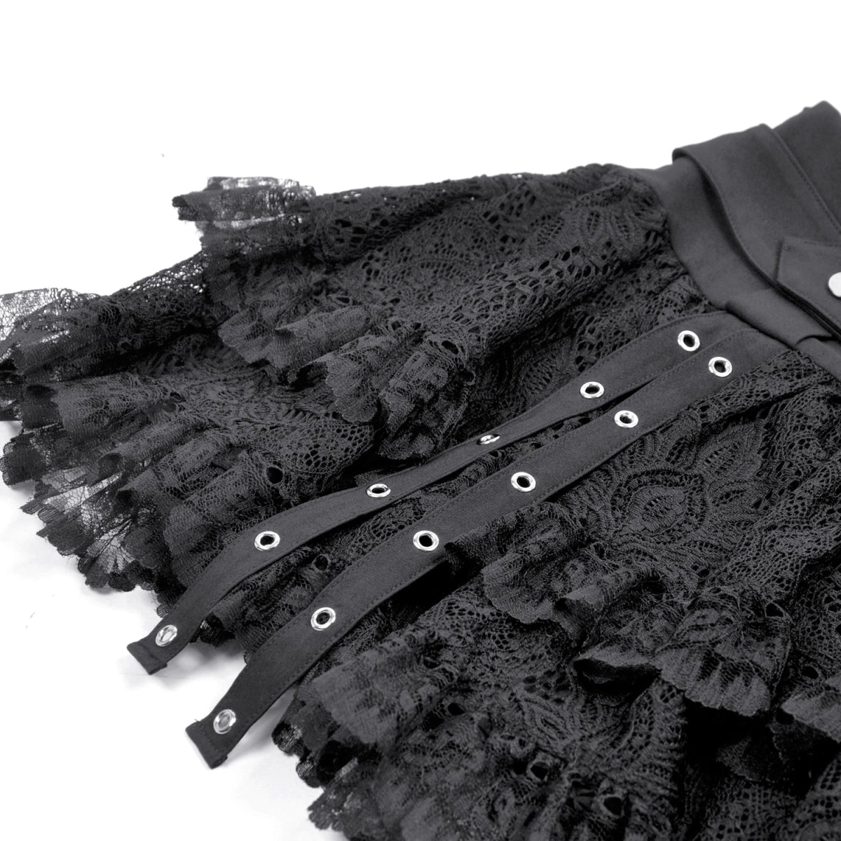 Minifalda Gótica Encaje con Volantes y Hebilla - Crazyinlove