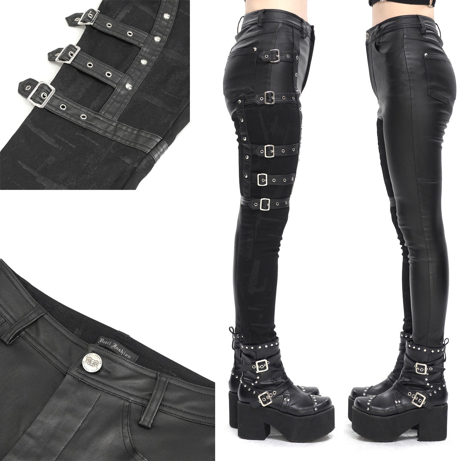 Pantalón Asimétrico con Hebillas - Crazyinlove