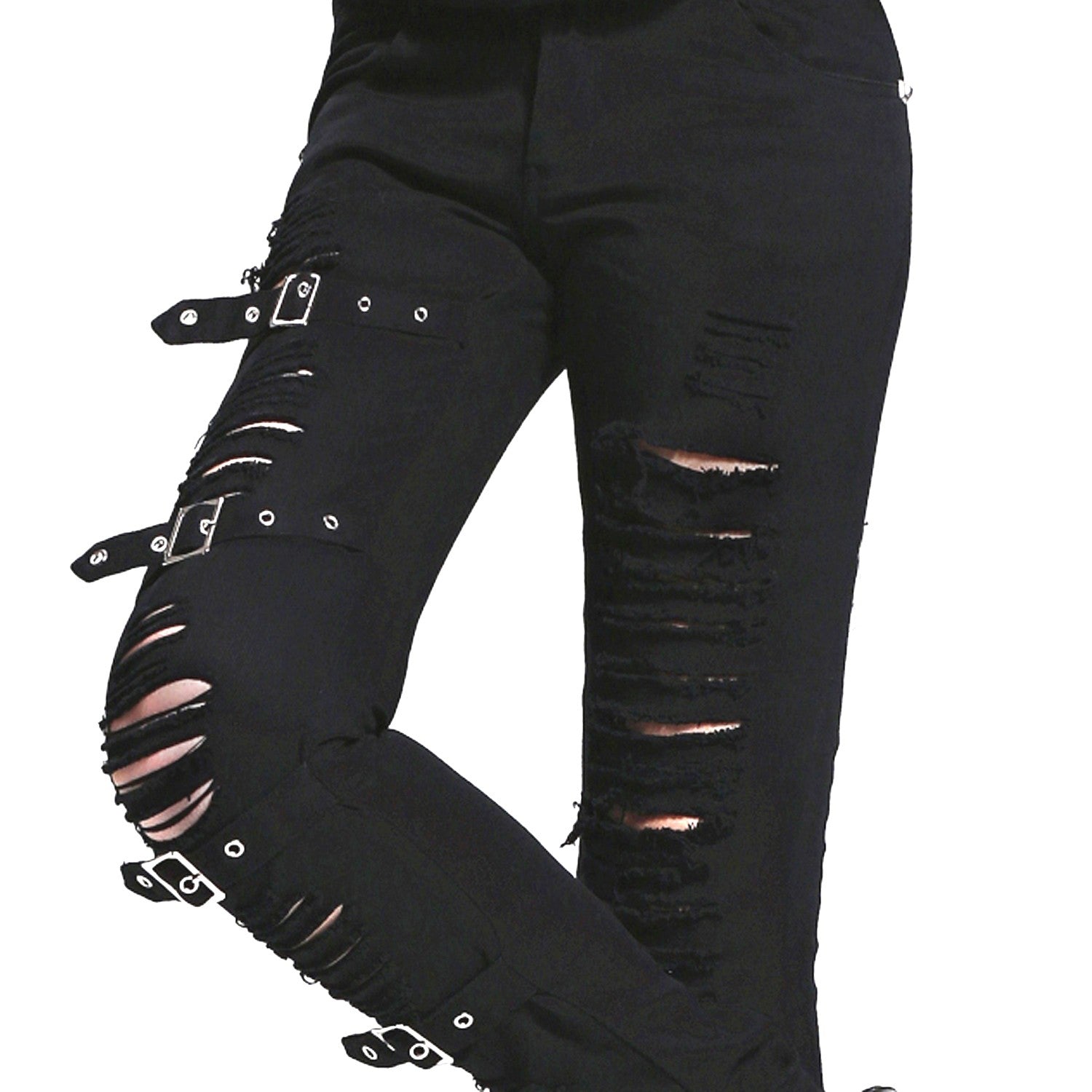 Pantalón Desgarrado con Hebillas - Crazyinlove