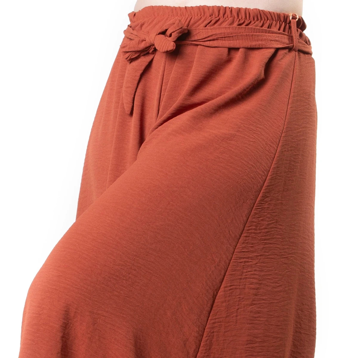 Pantalón Falda Ancho Terracota con Lazo - Crazyinlove