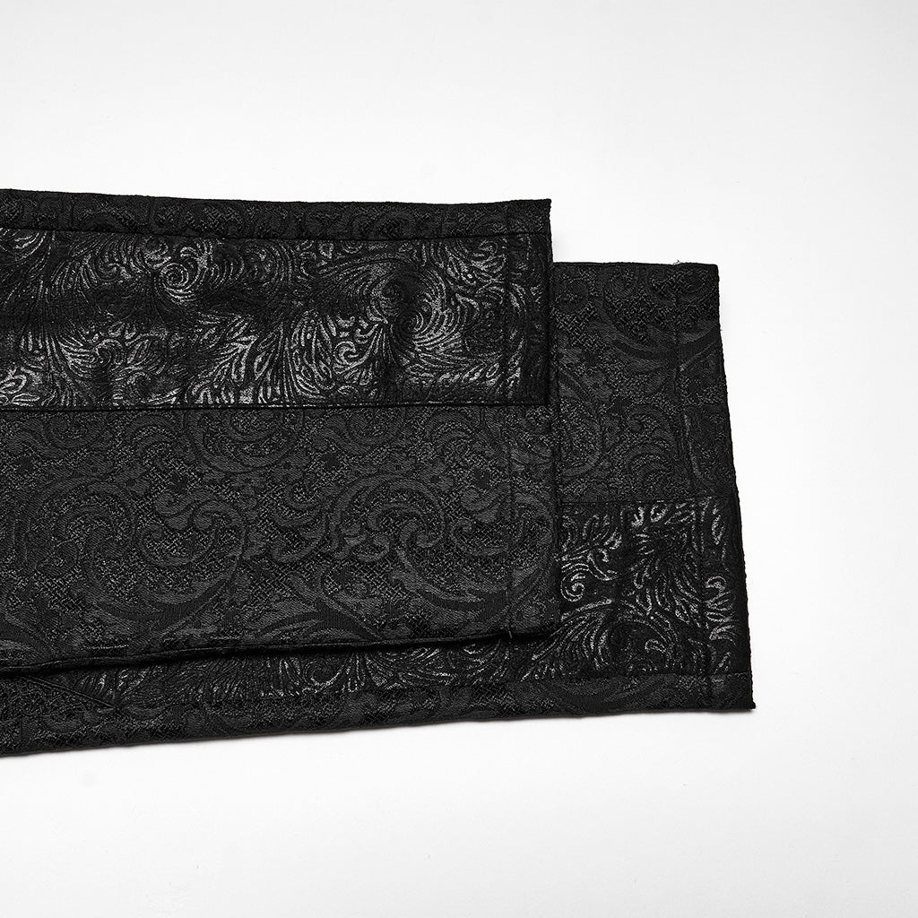 Bajo del pantalón con el jacquard de volutas y la antelina en relieve