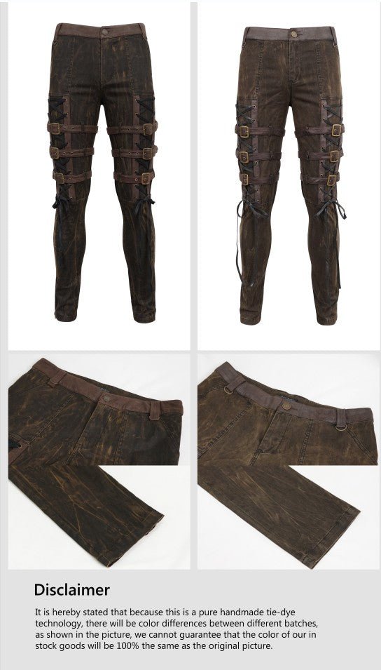 Pantalón Marrón con Hebillas para Hombre - Crazyinlove