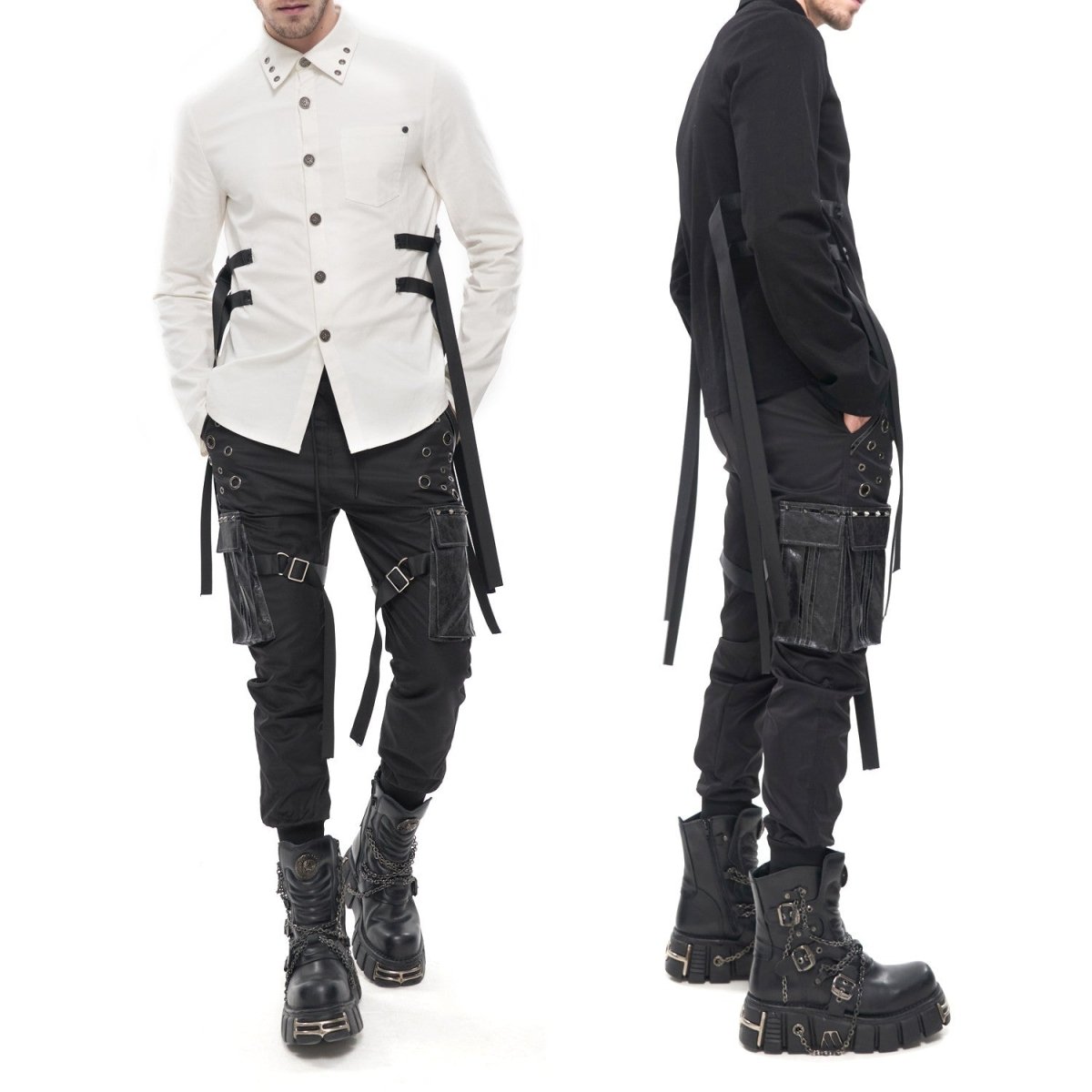 Pantalón Negro con Bolsillos para Hombre - Crazyinlove