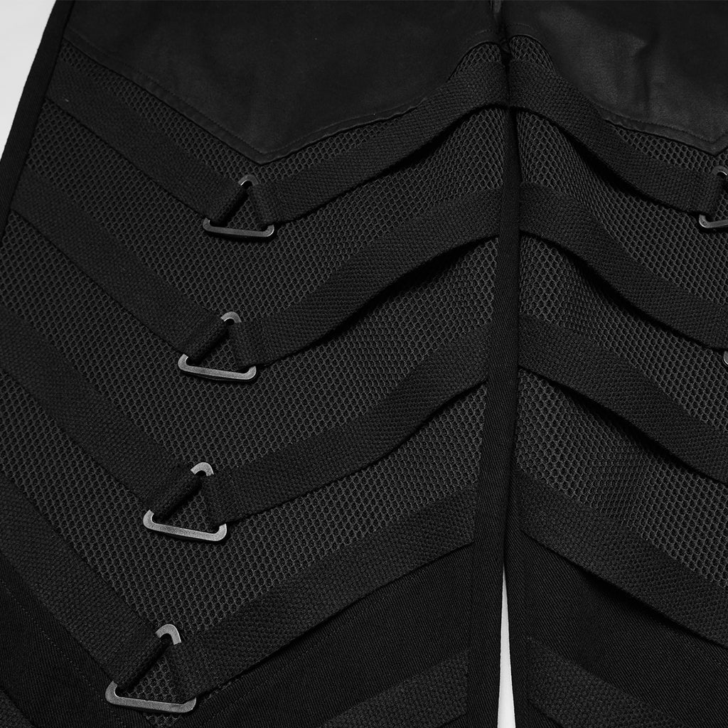 Pantalones Góticos Anchos con Tiras y Relieve - Crazyinlove