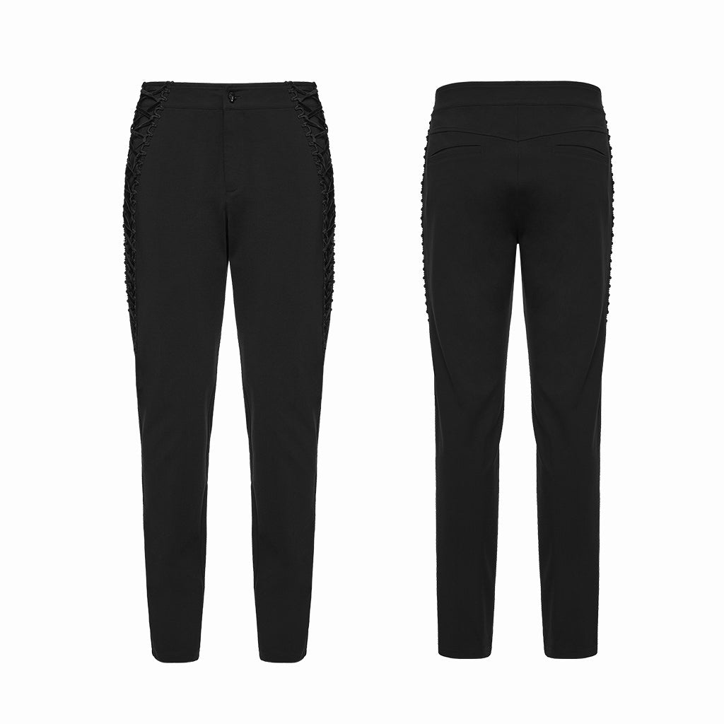 Pantalones Góticos con Lazadas Laterales - Crazyinlove