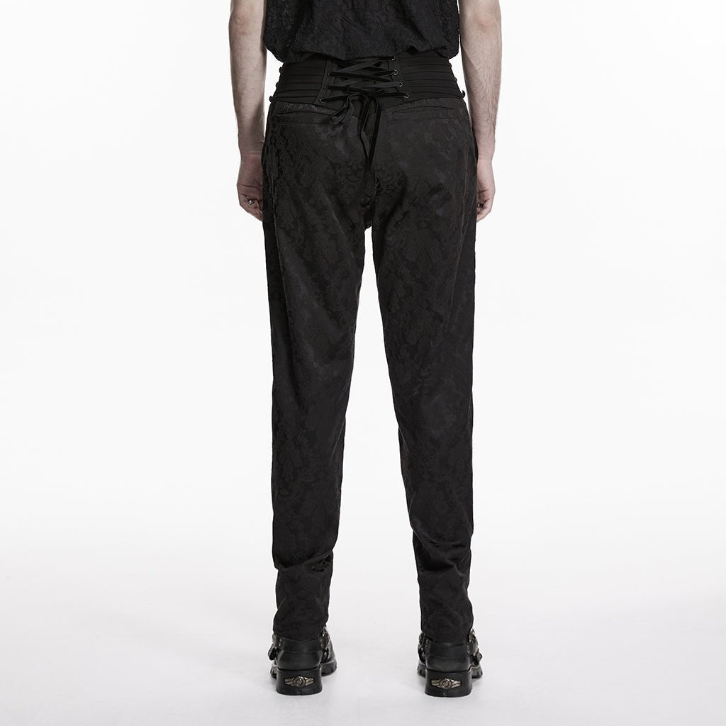 Pantalones Góticos de Talle Alto y Bordado - Crazyinlove