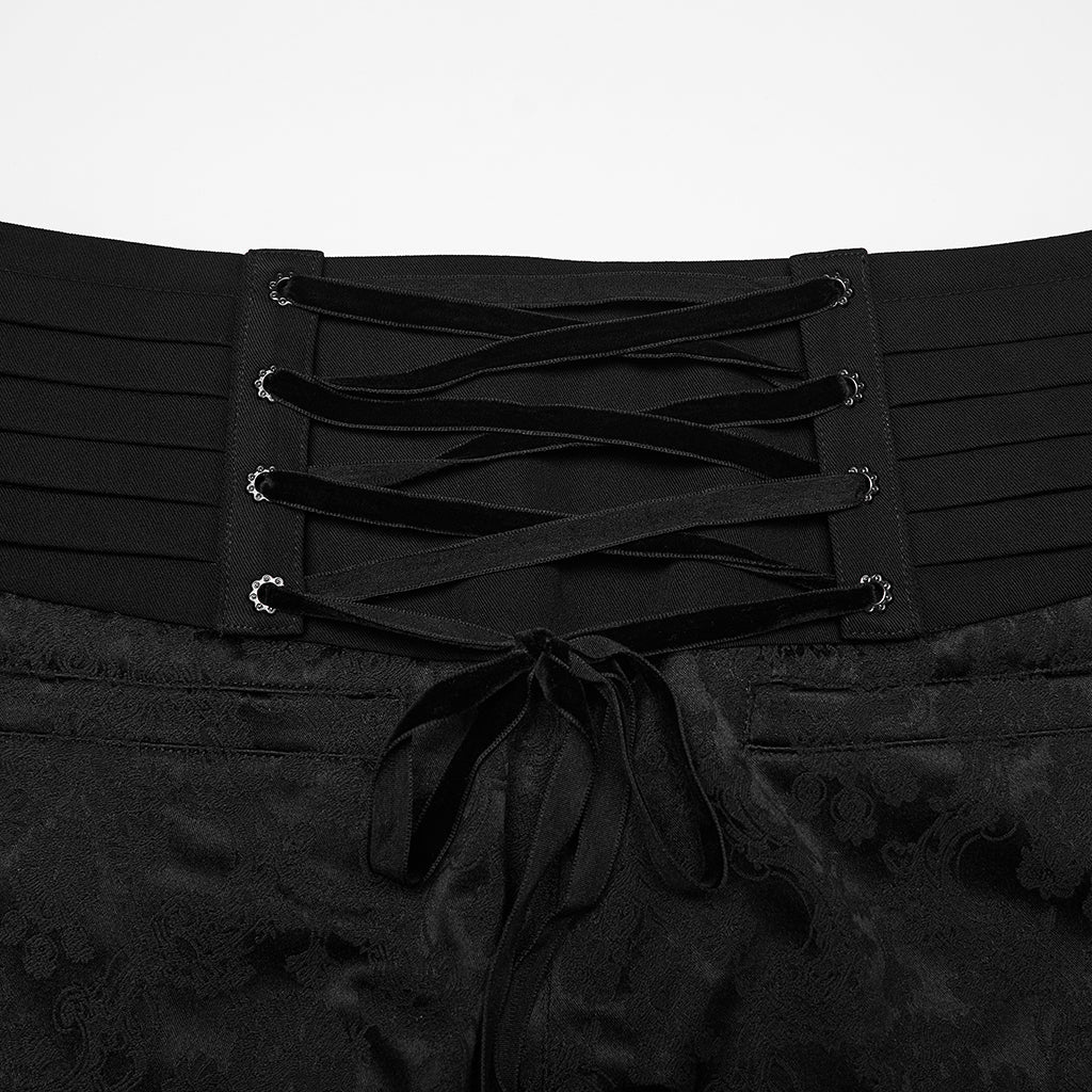 Pantalones Góticos de Talle Alto y Bordado - Crazyinlove