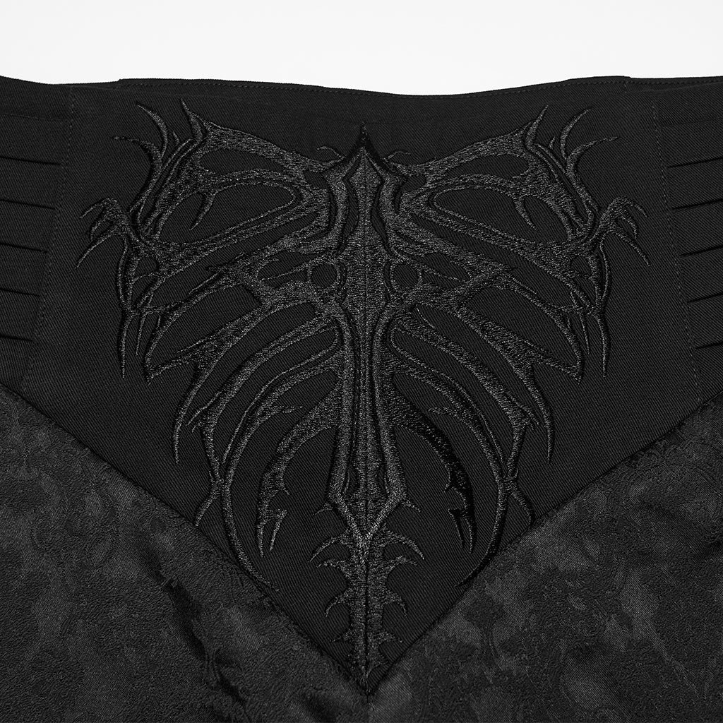 Pantalones Góticos de Talle Alto y Bordado - Crazyinlove