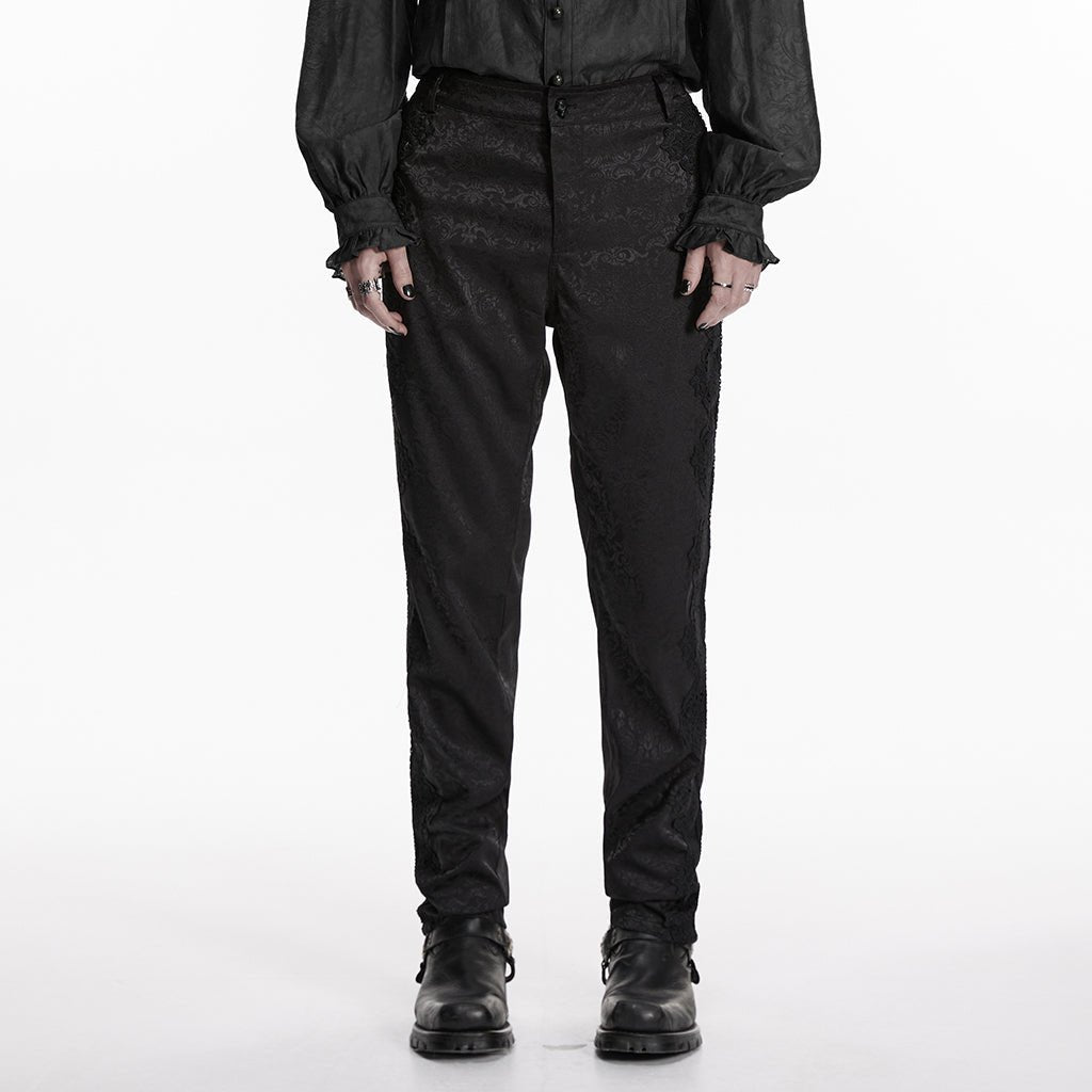 Pantalones Góticos Hombre Jacquard Damasco - Crazyinlove