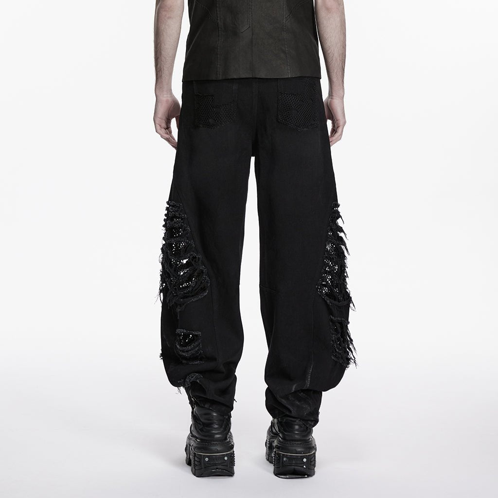 Pantalones Negros Vaqueros Rotos Denim - Crazyinlove