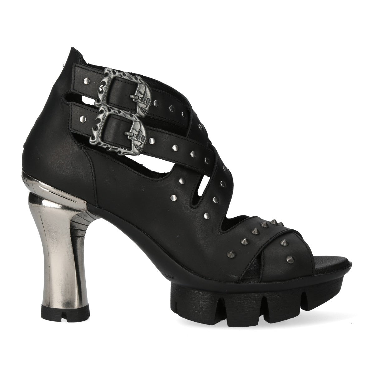 Sandalias Góticas de Piel con Plataforma y Tachuelas - Crazyinlove
