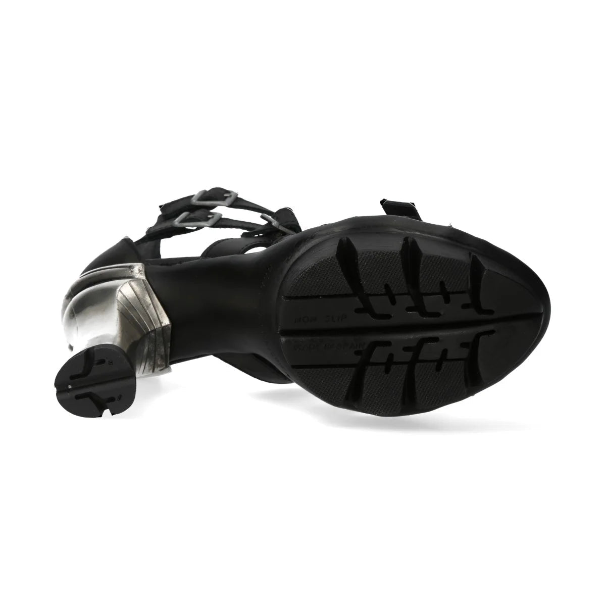 Sandalias New Rock de Piel con Tacón y Detalle Calavera - Crazyinlove