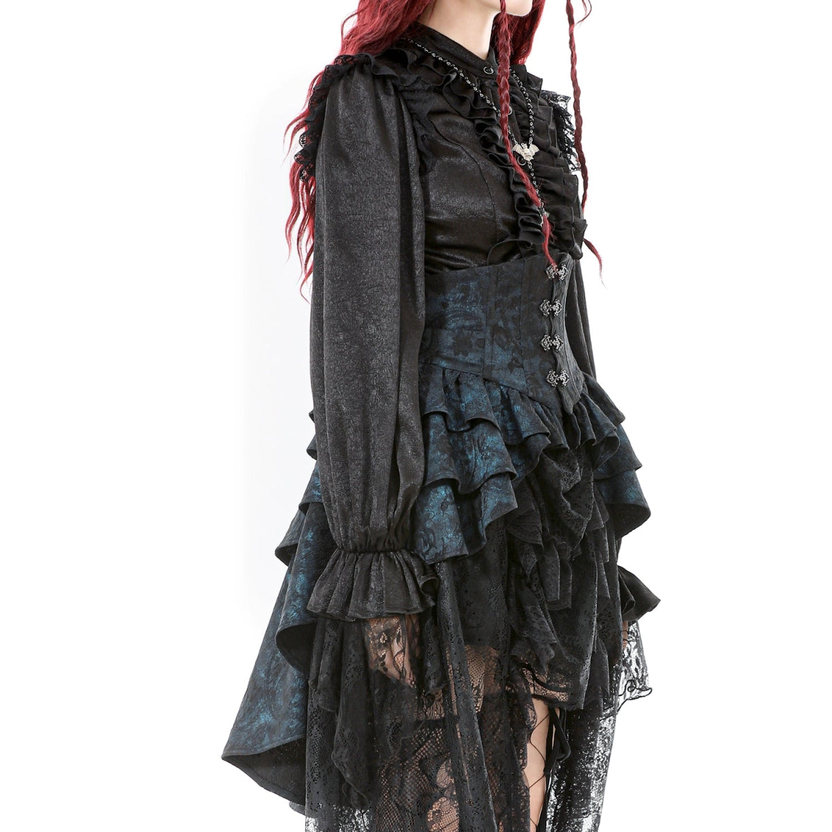 Sobrefalda GĂłtica con Cintura Corset y volantes - Crazyinlove