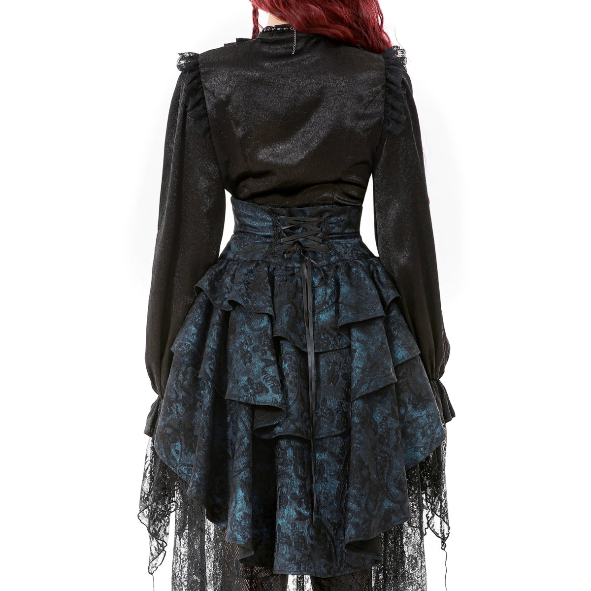 Sobrefalda GĂłtica con Cintura Corset y volantes - Crazyinlove