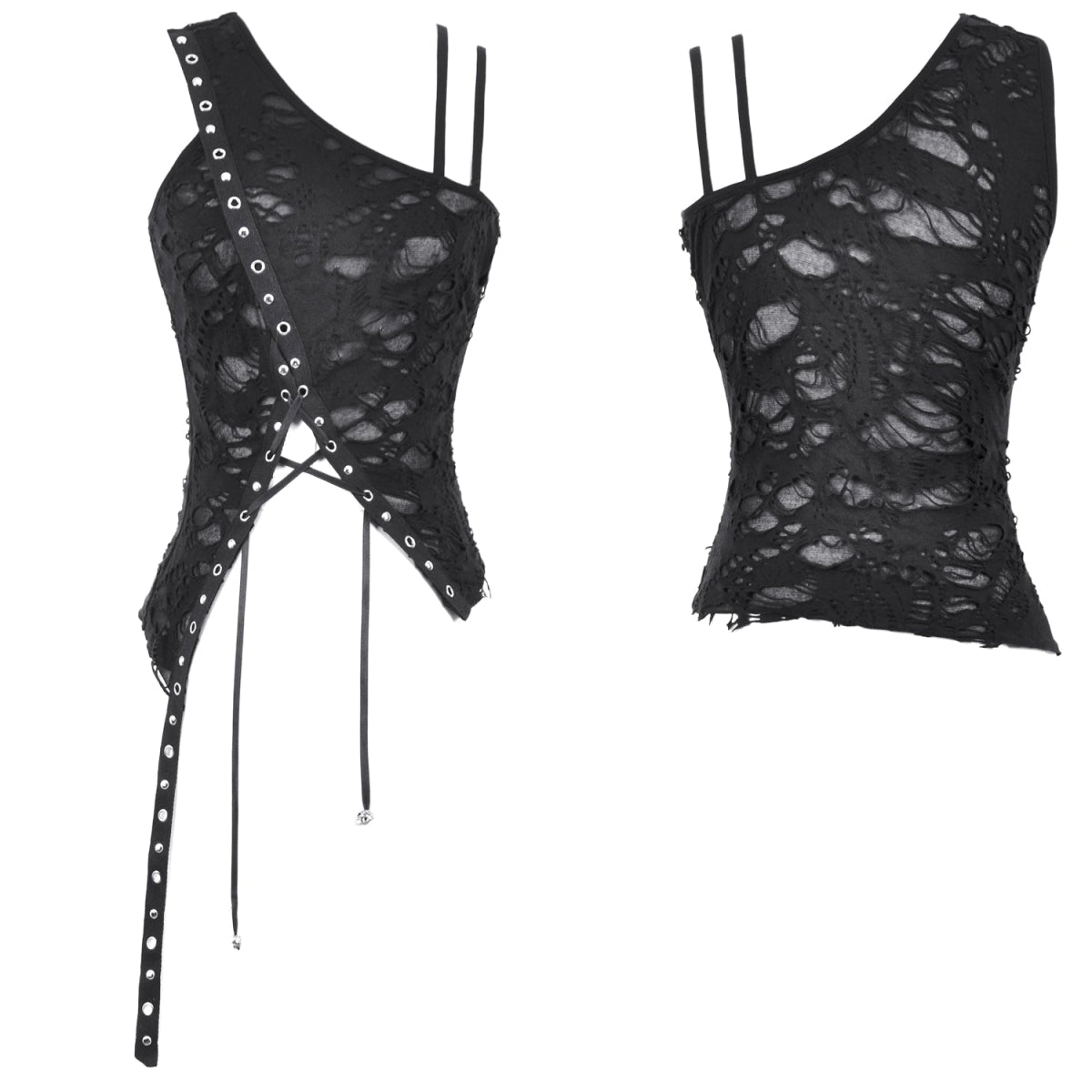 Top Asimétrico Rasgado "Perdition" - Crazyinlove