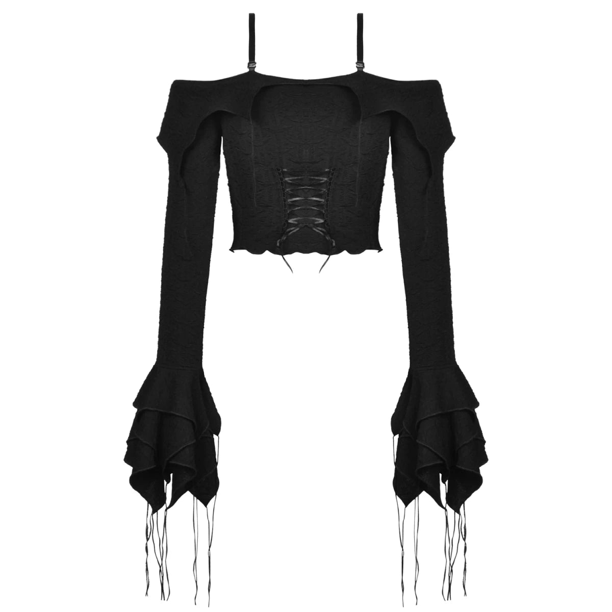 Top Corto con Hombros Descubiertos y Flecos - Crazyinlove