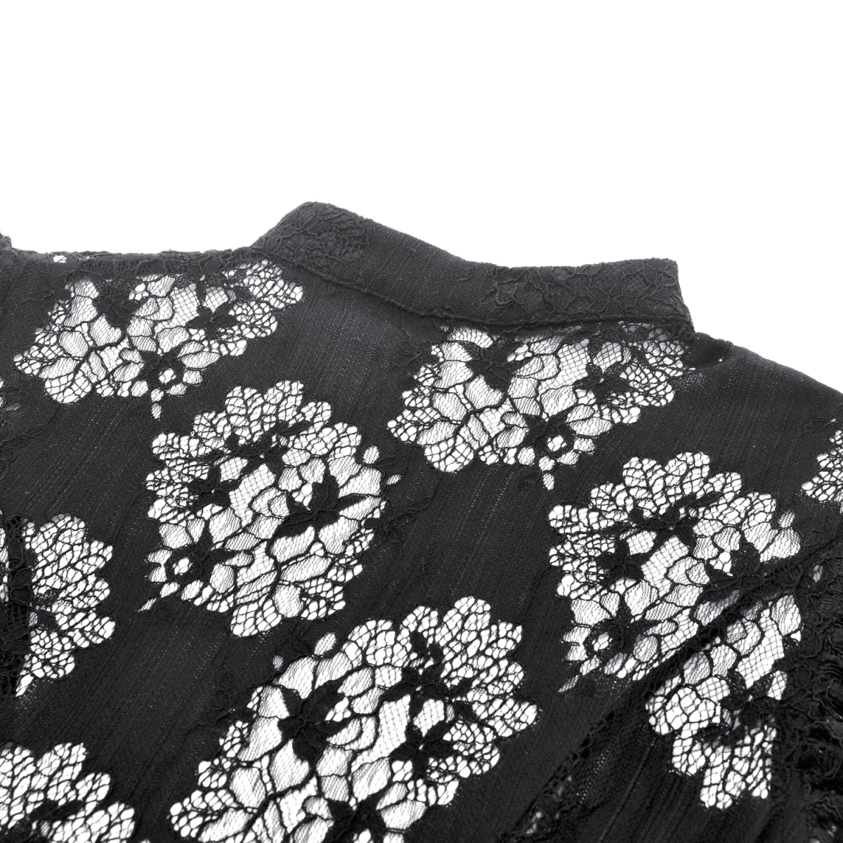 Top GĂłtico Con Cruzados y Encaje Floral Negro - Crazyinlove