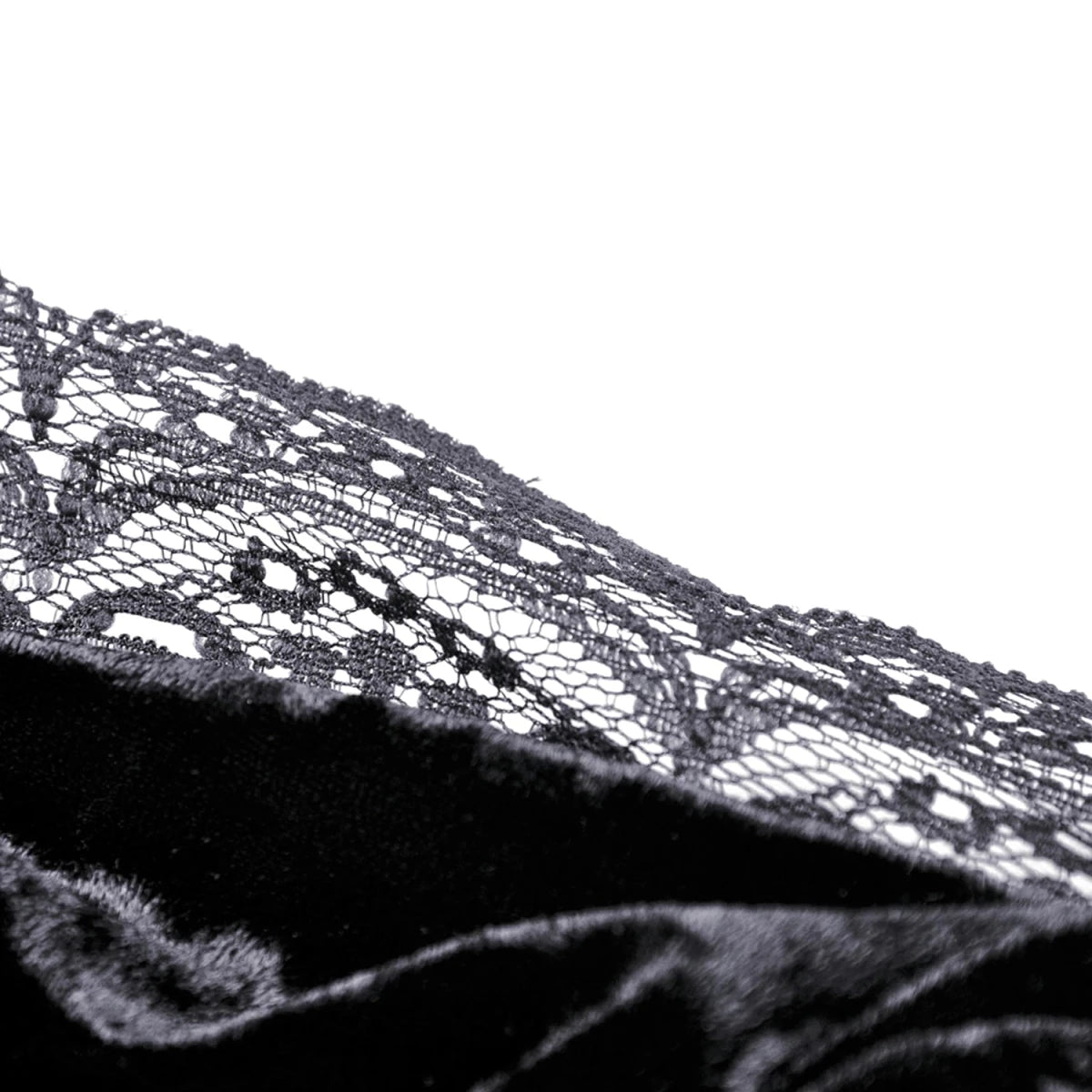 Top Gótico de Terciopelo con Hombros Descubiertos y Encaje - Crazyinlove