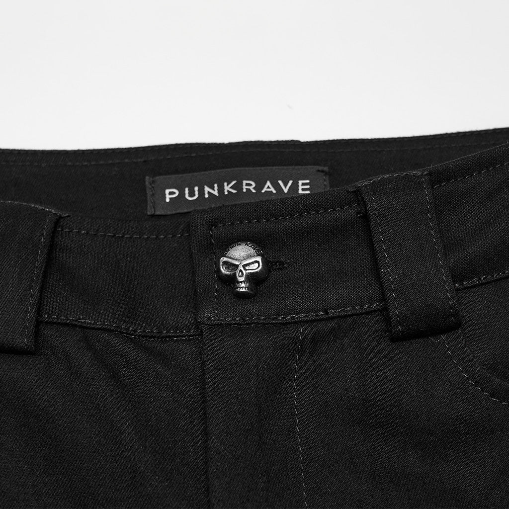 Vaqueros Pitillo Punk Negros con Cordones y Hebillas - Crazyinlove