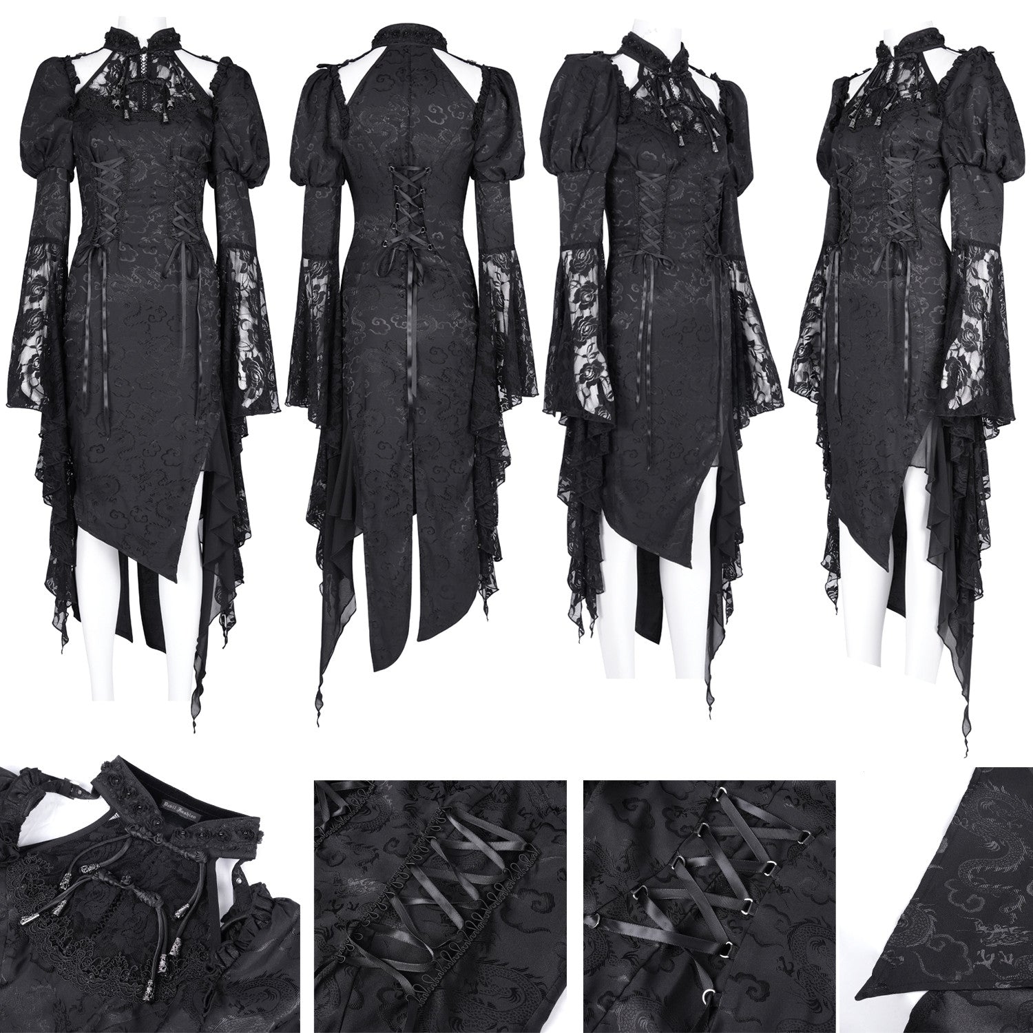 Vestido Asimétrico con Encaje - Crazyinlove