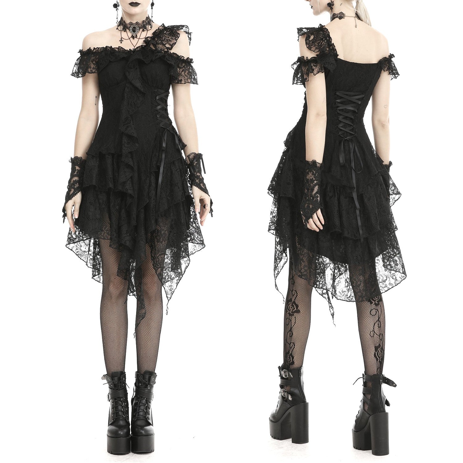 Vestido Asimétrico con Encaje - Crazyinlove