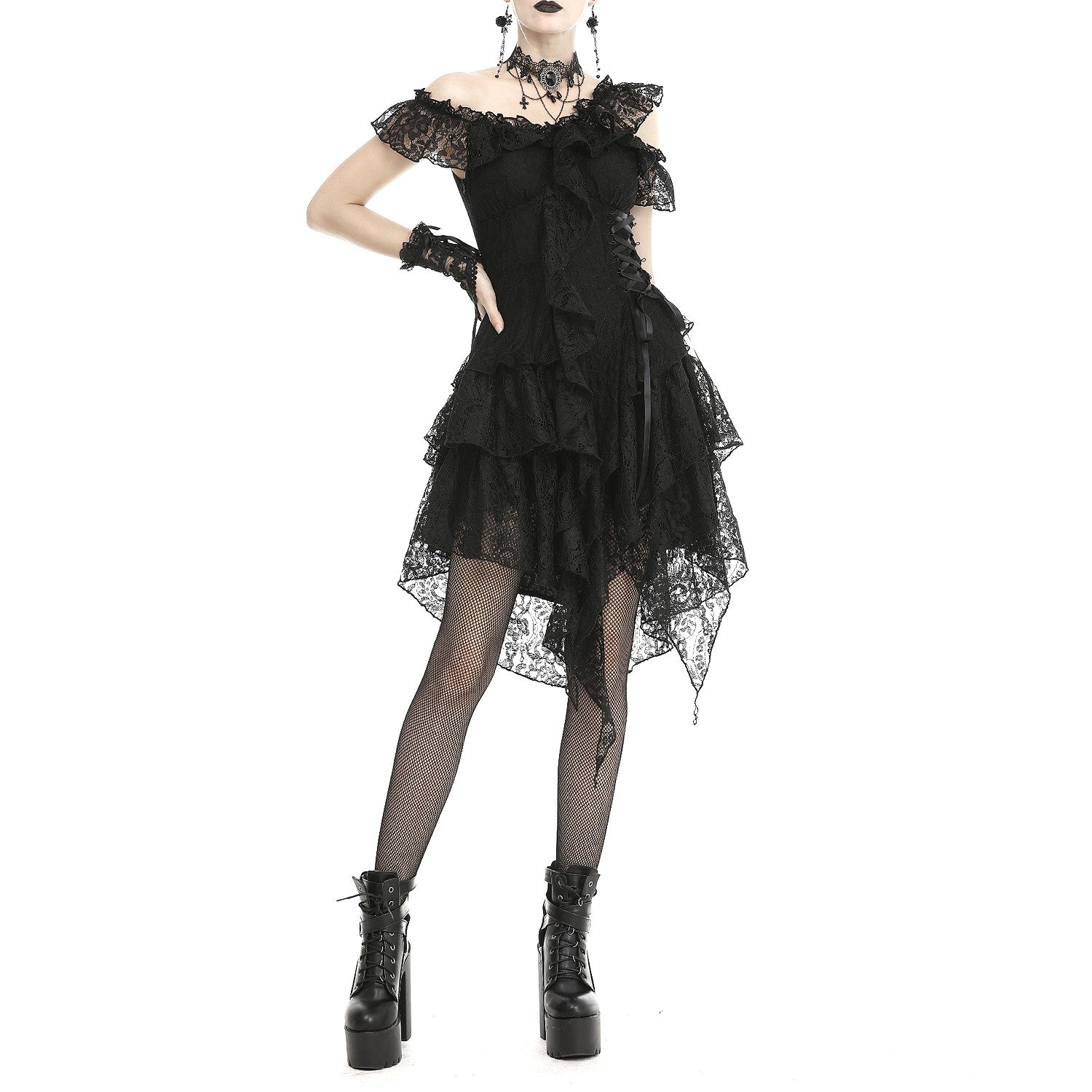 Vestido Asimétrico con Encaje - Crazyinlove