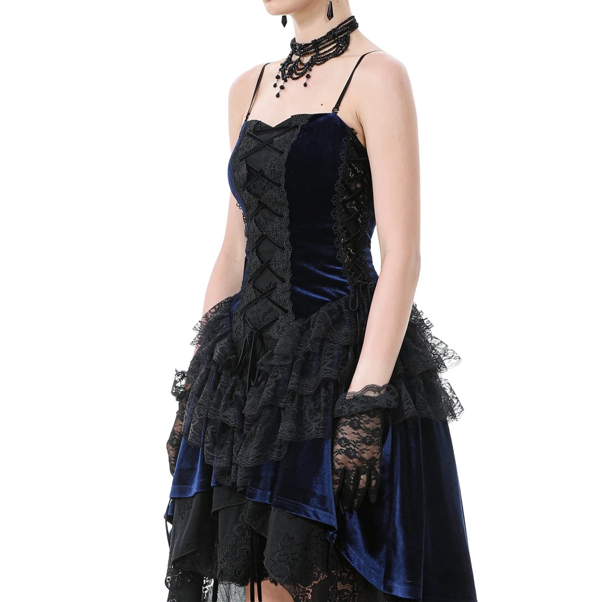 Vestido Asimétrico de Encaje con Escote Corazón - Crazyinlove