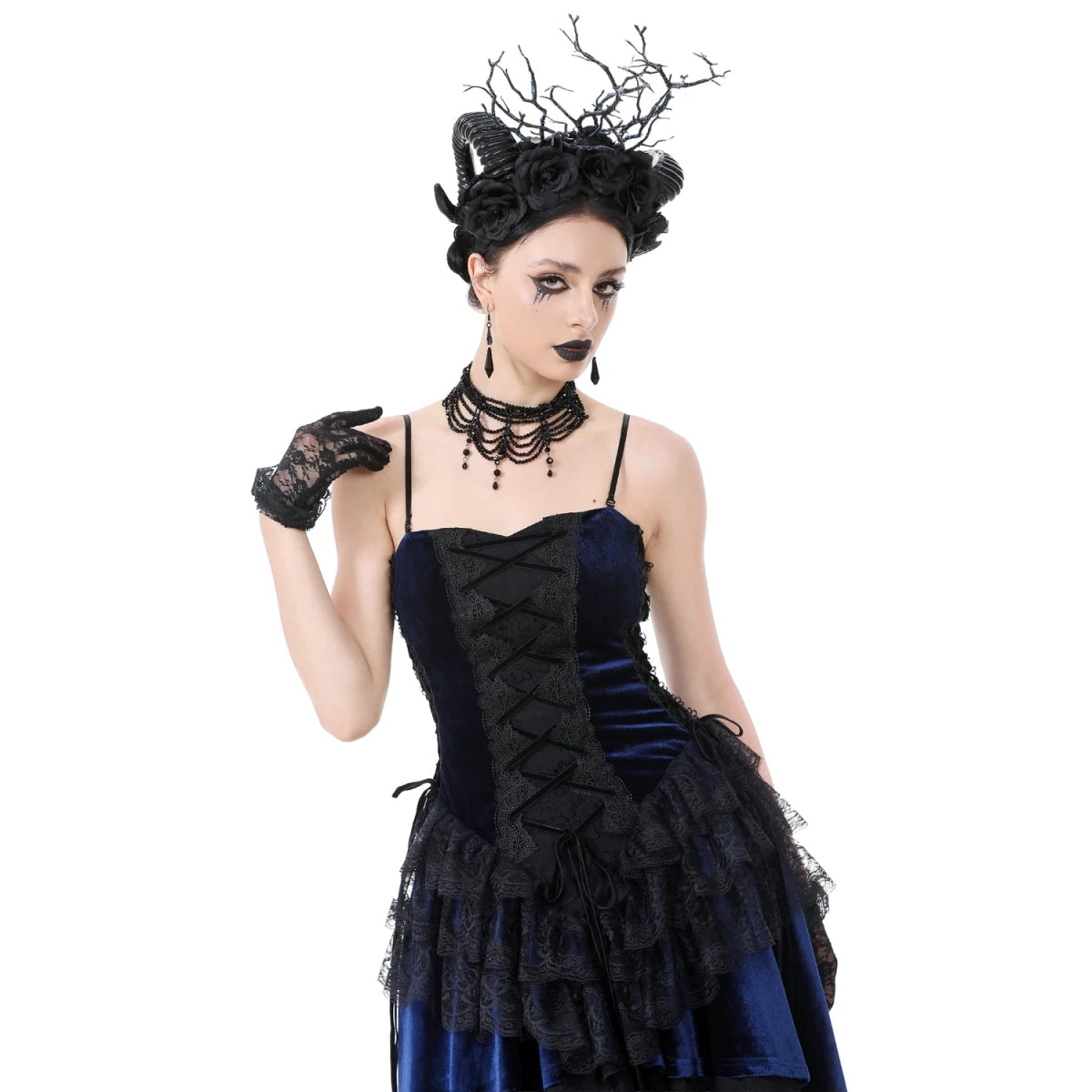 Vestido Asimétrico de Encaje con Escote Corazón - Crazyinlove