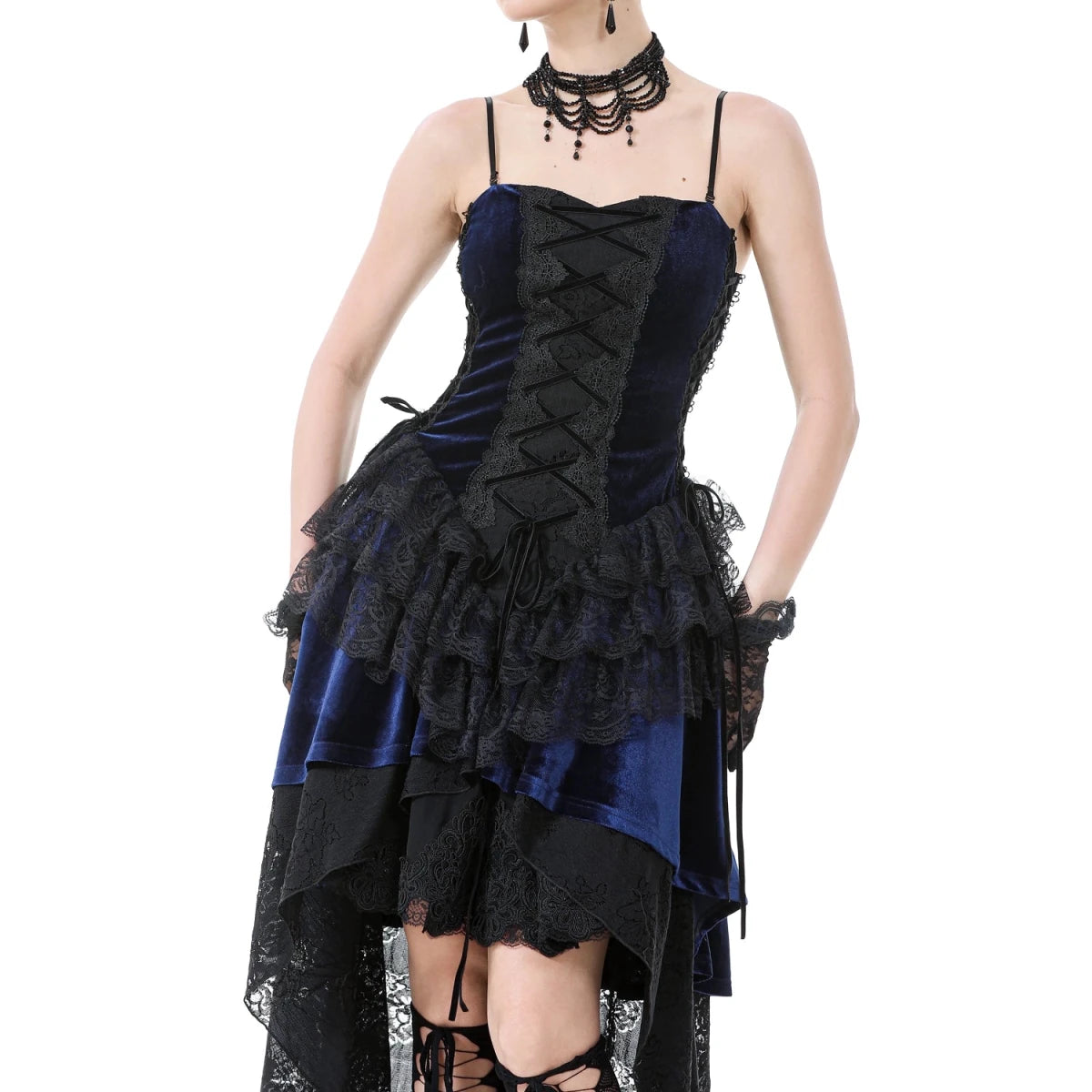 Vestido Asimétrico de Encaje con Escote Corazón - Crazyinlove