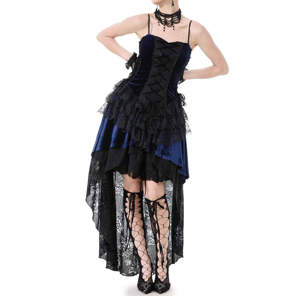 Vestido Asimétrico de Encaje con Escote Corazón - Crazyinlove