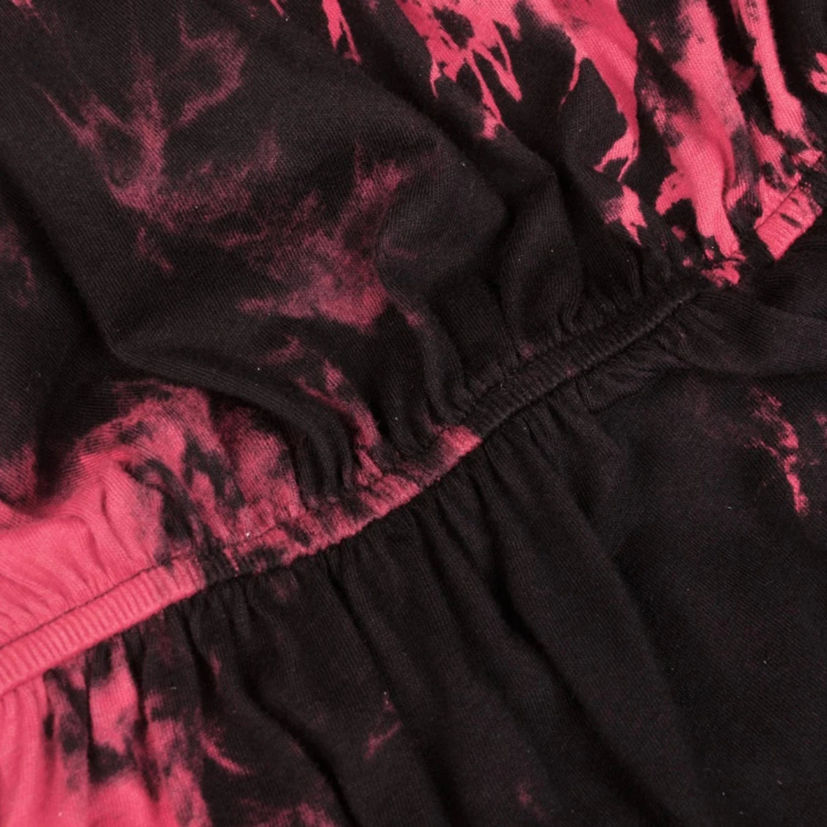 Vestido Asimétrico Tie-Dye Rojo con Red Calada - Crazyinlove